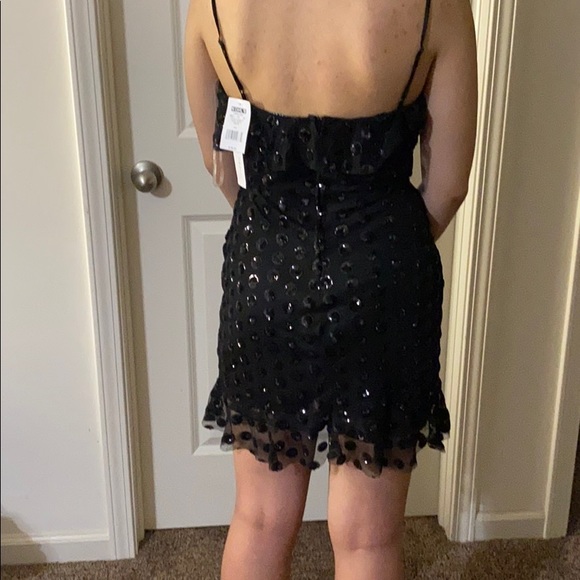 Juniors Black dress with sequins polka dots. - Picture 6 of 7
